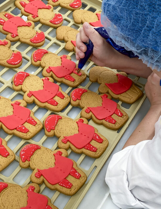 Original Biscuit Bakers Santa post-sugar pasting stage.