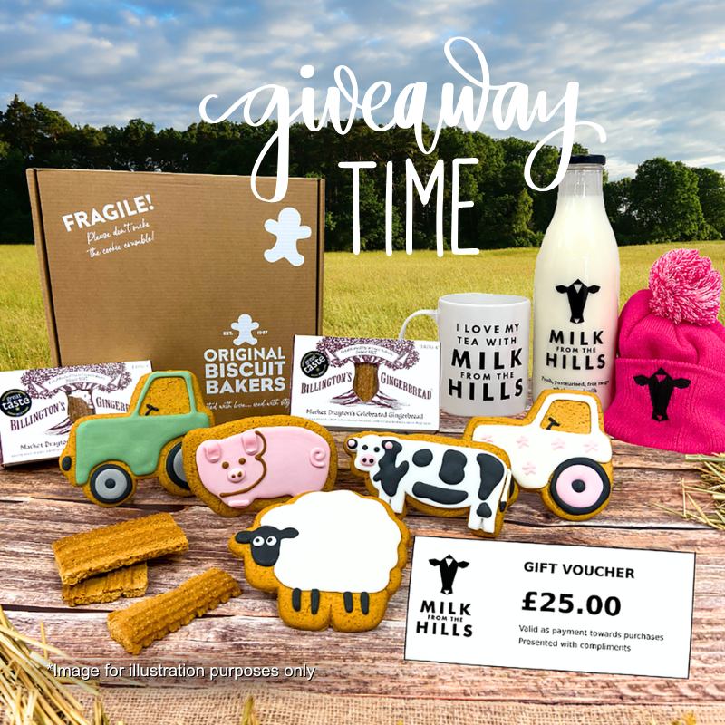 Original Biscuit Bakers x Billington's Gingerbread and Milk from the Hills Facebook giveaway for a chance to win farm themed treats