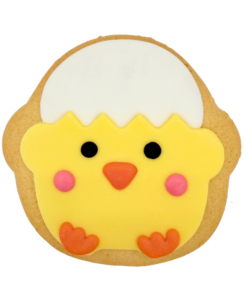 Original Biscuit Bakers sugar cookie hand iced chick biscuit.