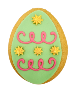 Original Biscuit Bakers sugar cookie hand iced egg biscuit.